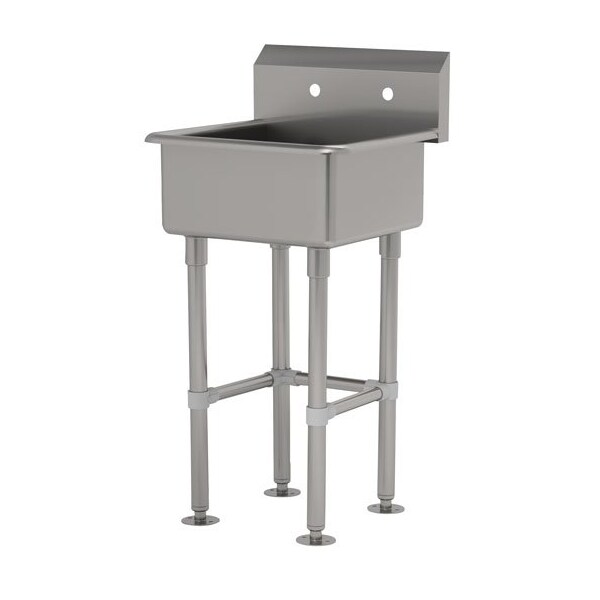 12 Deep NSF 16 Ga. 304 SS Floor Mt Sink - Faucet Omitted